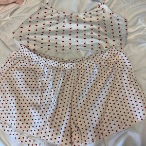 Heart Print Women's Shorts brandy Melville (top is not brandy)